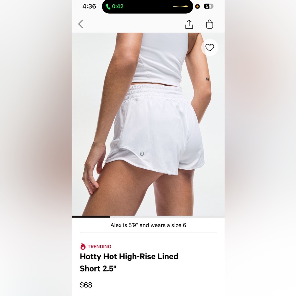 lululemon athletica Women's Hotty Hot High-Rise Lined Shorts 2.5”